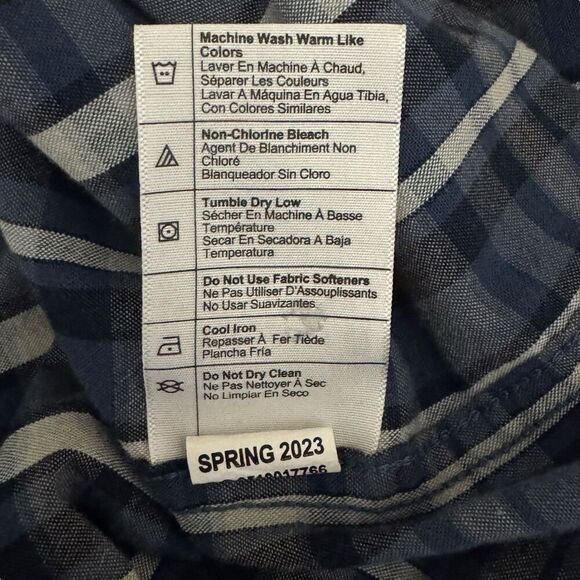 Carhartt Men 2XL Loose Fit Blue Plaid Button Down Shirt Short Sleeve Workwear - Picture 9 of 9